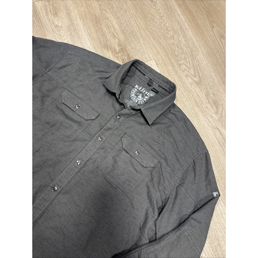 Kuhl Mountain Grown Shirt Mens XXL Gray Long Sleeve Outdoor Hiking Button Up
